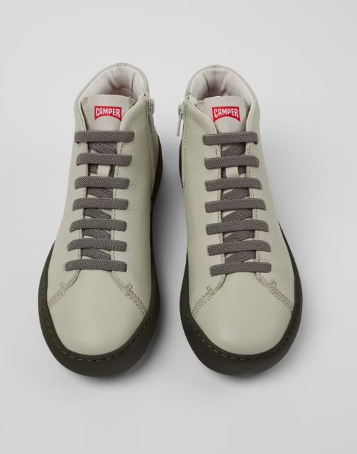 Sneakers botín CAMPER de piel gris para mujer Piedra