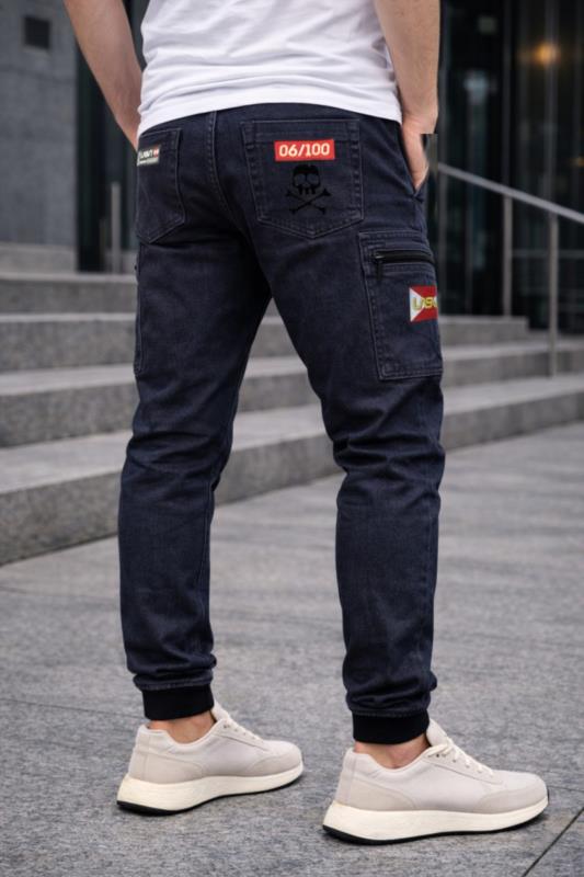 Pantalón de hombre Jogger cargo Lasal RED denim