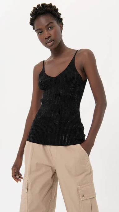 Tank top FRACOMINA slim fit with shiny strasses