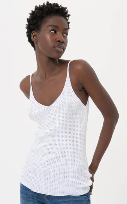 Tank top FRACOMINA slim fit with shiny strasses