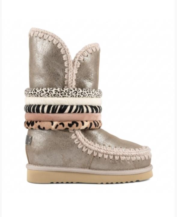 BOTA MOU NEW ESKIMO INNER WEDGE TALL BUCKLE STONE METALLIC