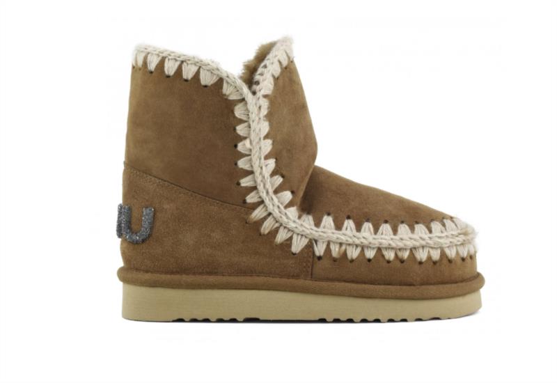 BOTA PARA MUJER MOU ESKIMO 18 GLITTER LOGO COGNAC