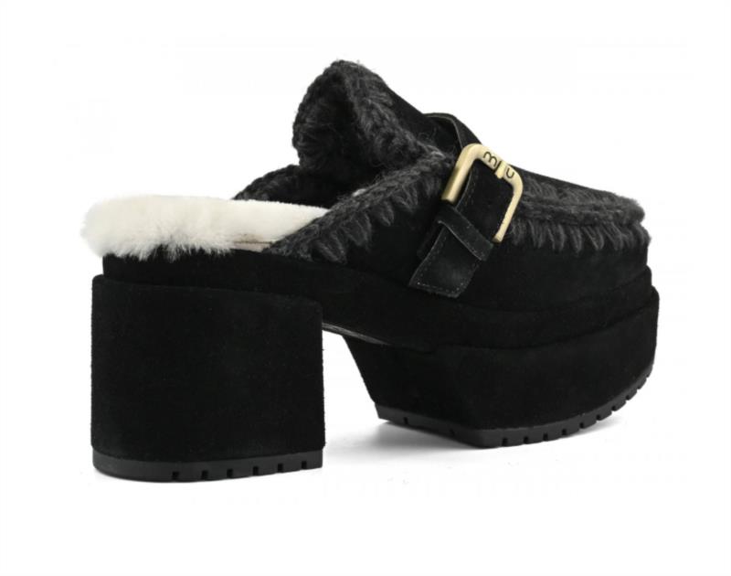 ZUECO MOU PLATAFORMA CLOG WITH BUCKLE STRA BLACK