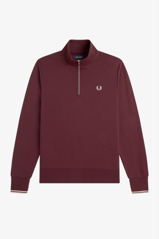 Sudadera Con Media Cremallera FRED PERRY Burdeos