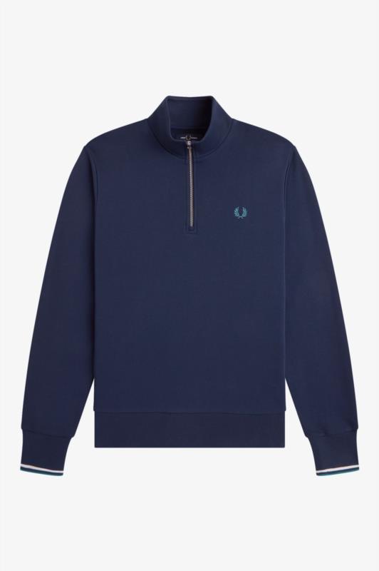 Sudadera Con Media Cremallera FRED PERRY AZUL TENIS