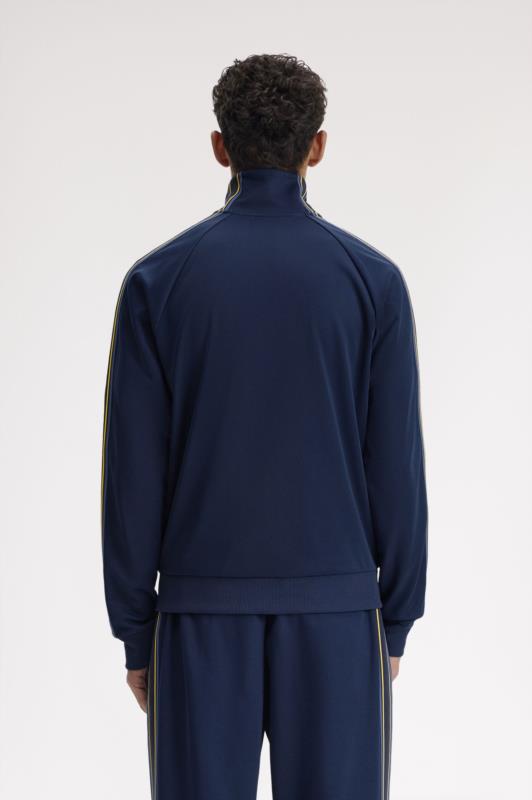 Chaqueta de chándal con cinta deportiva con franjas paralelas AZUL