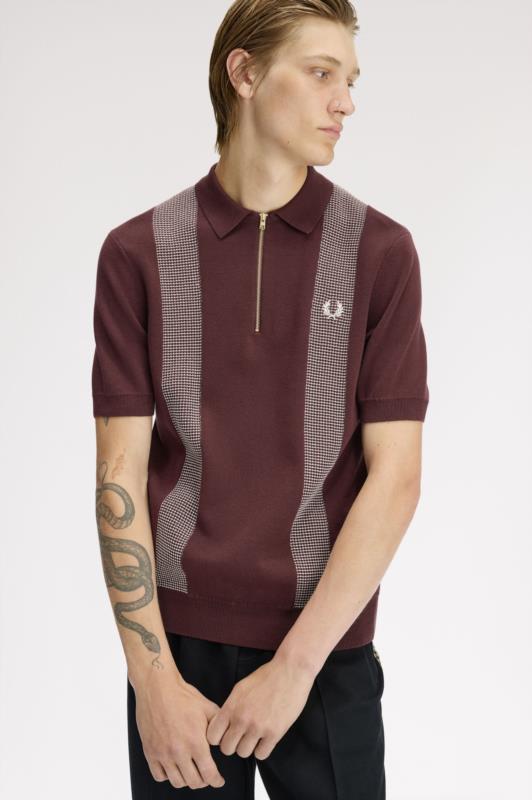 POLO de Punto FRED PERRY con detalle burdeos