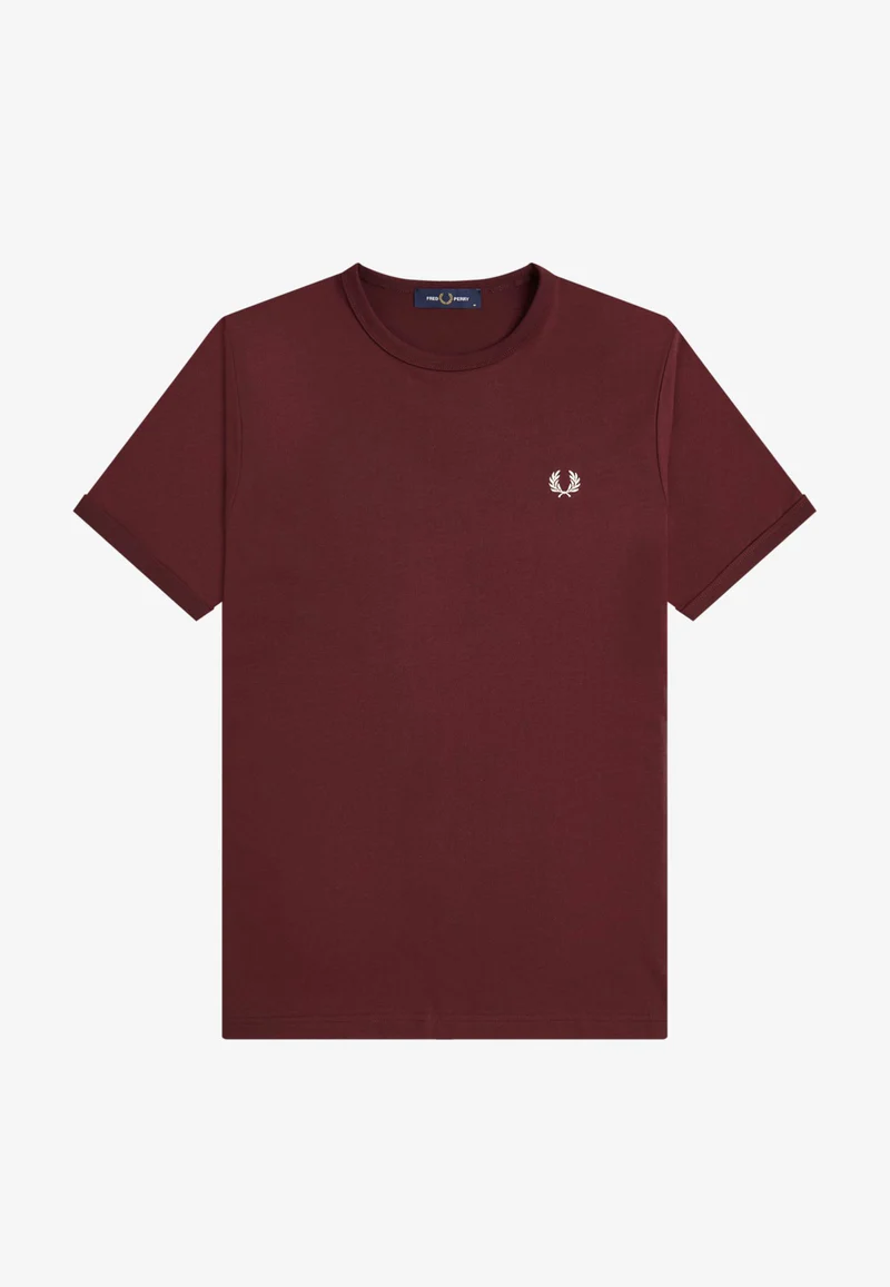 Camiseta para hombre FRED PERRY de cuello redondo BURDEOS
