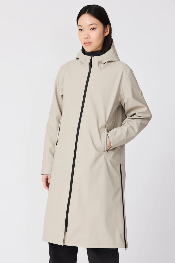 Abrigo TANTÄ Impermeable de Poliuretano Tormenta Stone Grey