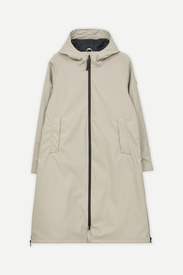 Abrigo TANTÄ Impermeable de Poliuretano Tormenta Stone Grey