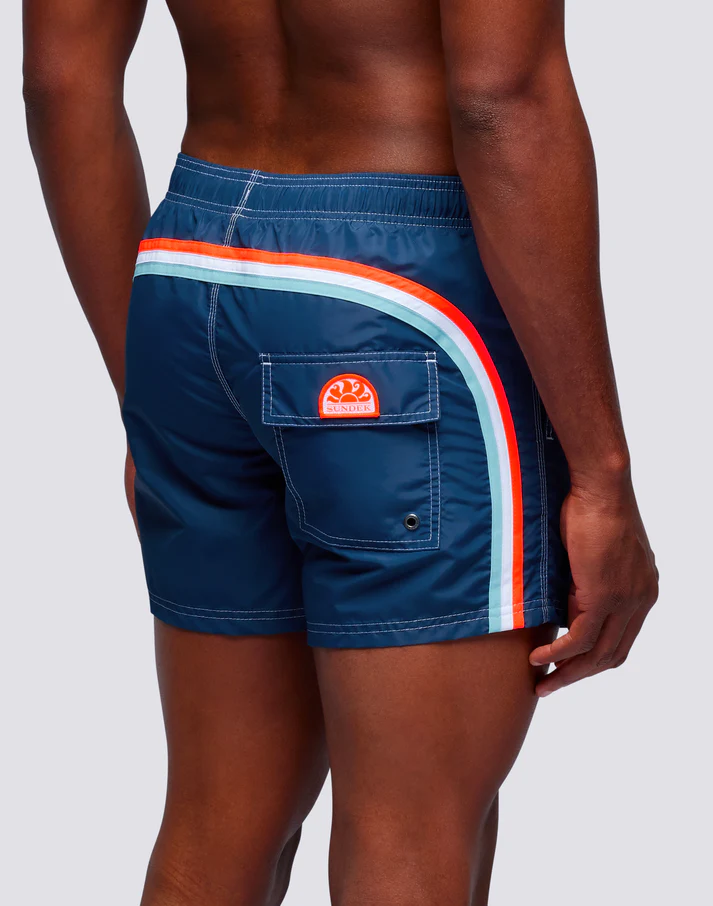 BAÑADOR CORTO CON CINTURA ELÁSTICA ICONIC TAFFETA NAVY