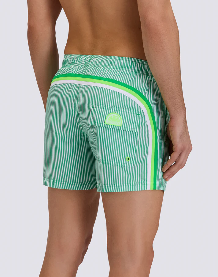 BAÑADOR CORTO DE CINTURA ELÁSTICA DE POLIÉSTER RECICLADO REPREVE BRIGHT GREEN