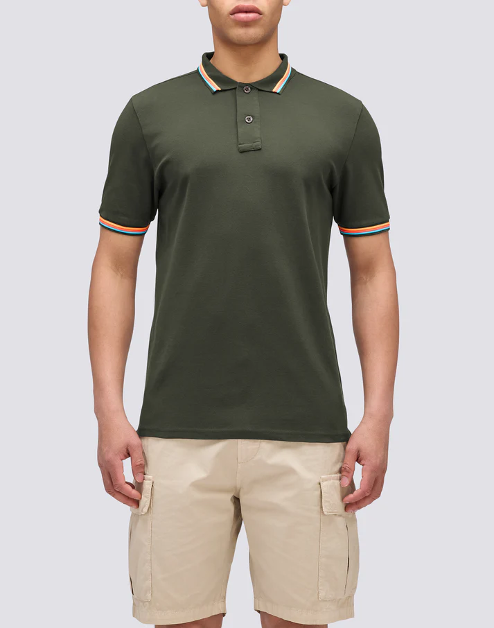 POLO BRICE DE ALGODÓN PIQUÉ CON DETALLES TRICOLOR PINE 01