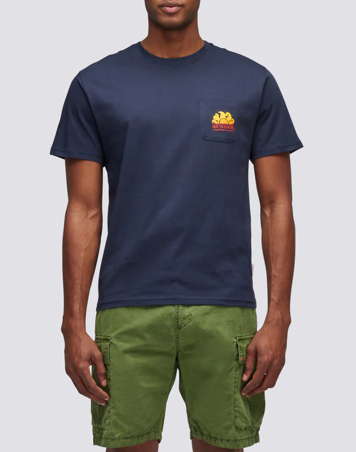 CAMISETA NEW HERBERT DE CUELLO REDONDO CON MAXILOGOTIPO NAVY