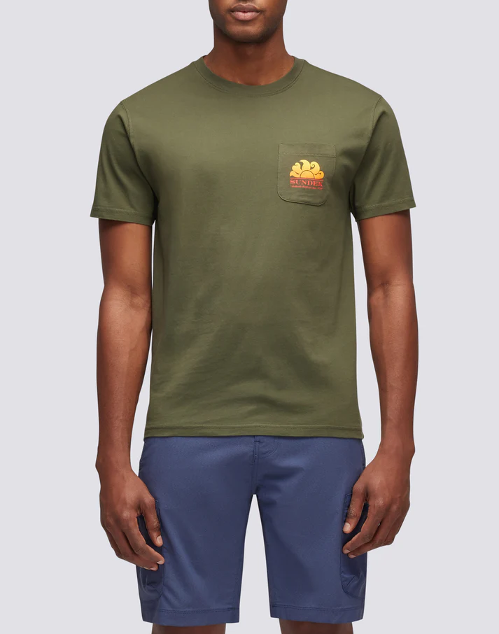 CAMISETA NEW HERBERT DE CUELLO REDONDO CON MAXILOGOTIPO DARK AR GREEN