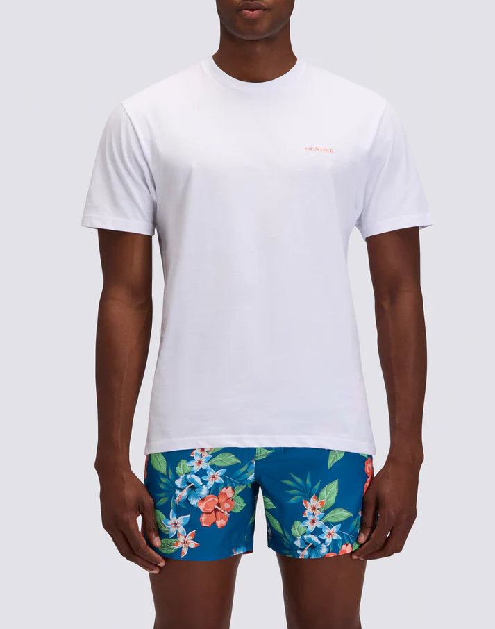 CAMISETA DE HOMBRE CON ESTAMPADO BLISS PRINT SUNDEK FOLLOW THE SUN WHITE