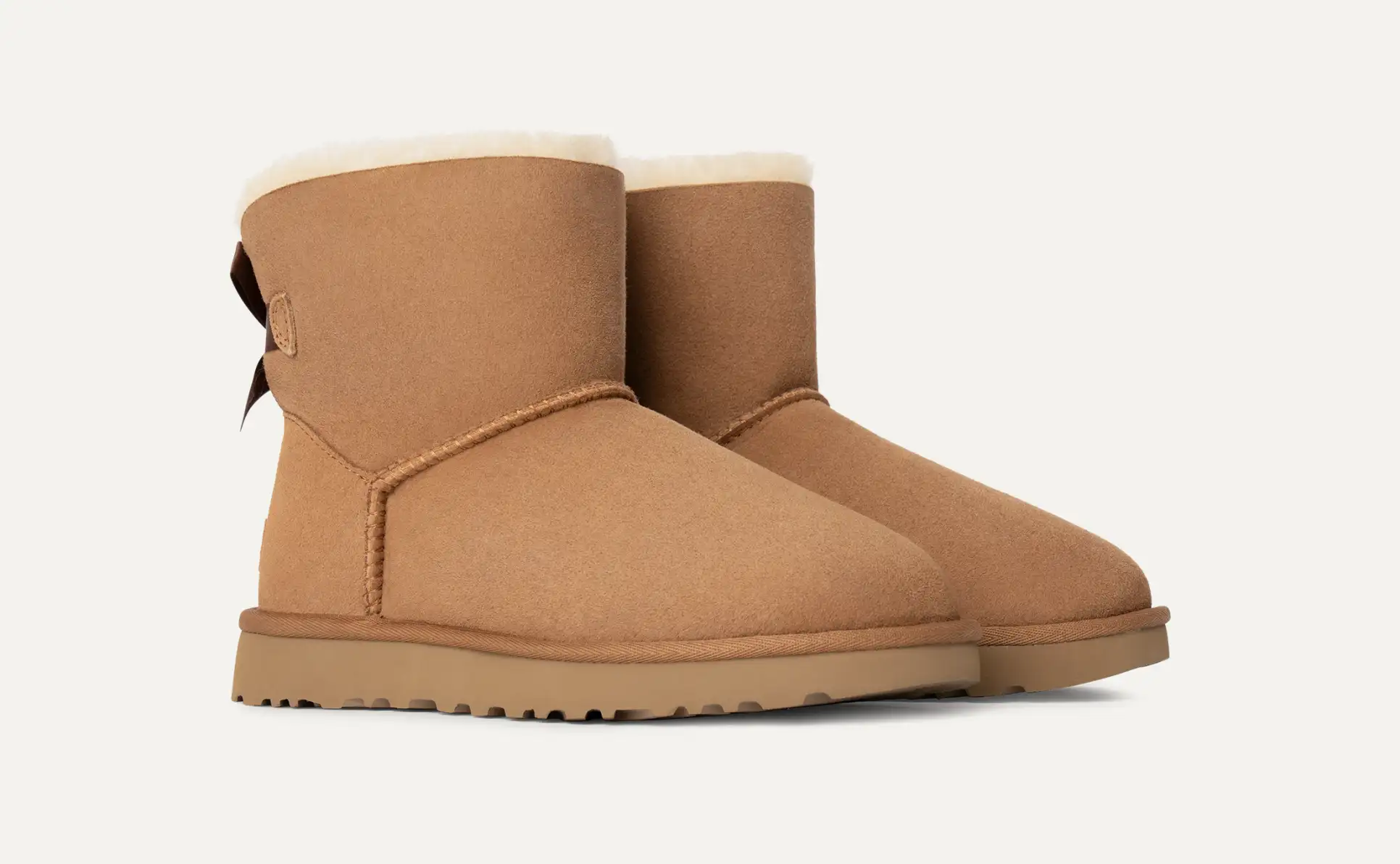 Mujer UGG Botas Mini Bailey Bow II CHESTNUT