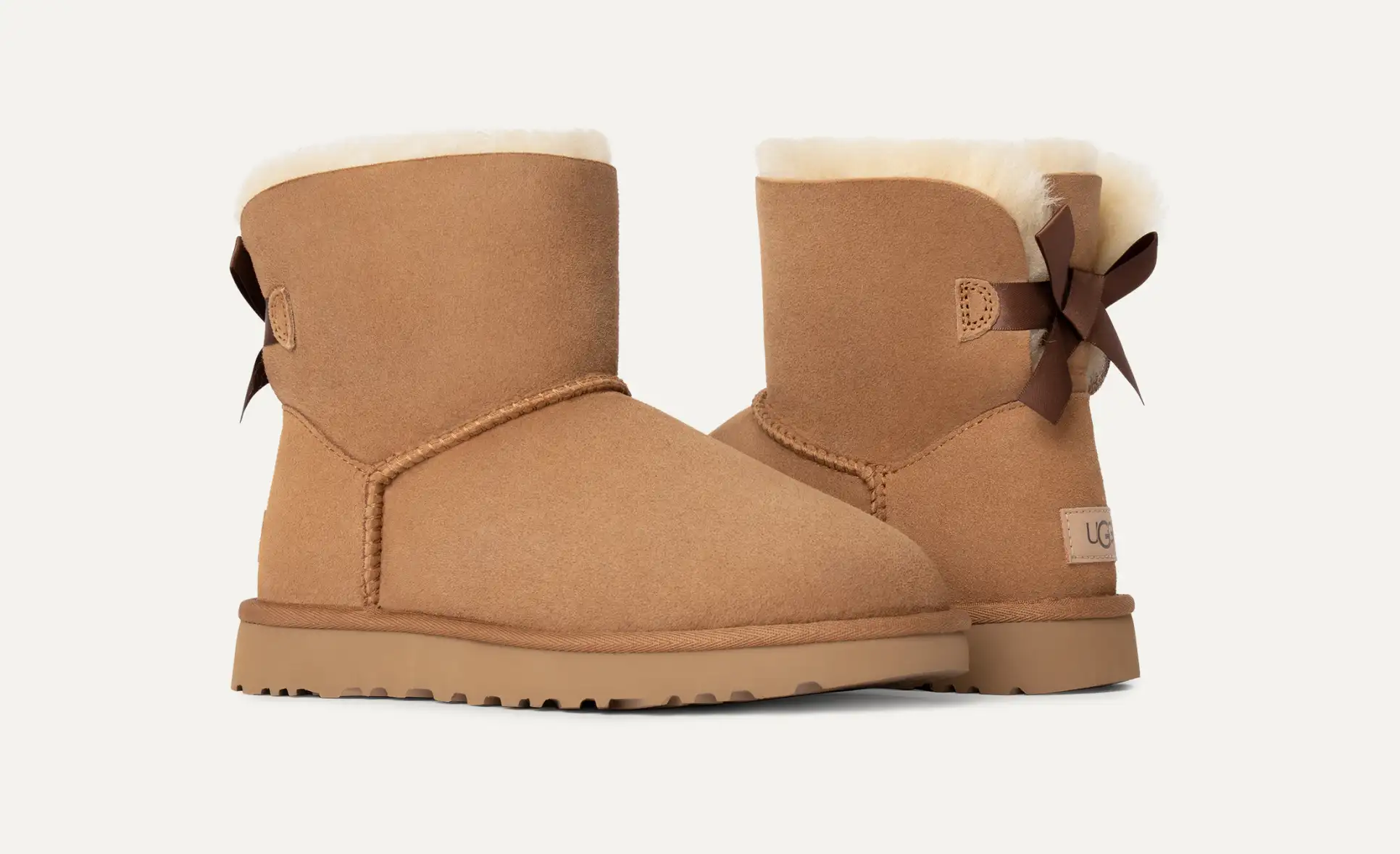 Mujer UGG Botas Mini Bailey Bow II CHESTNUT
